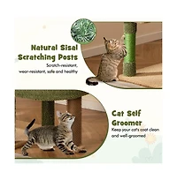 Aostirmotor 59" Cactus Cat Tower, Multi-Level Activity Center with Scratching Posts & Toy, Indoor Kitty Furniture