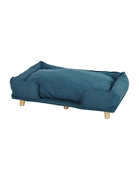 6thdruple Modern Pet Couch with Wood Legs and Cushion for Large Dogs