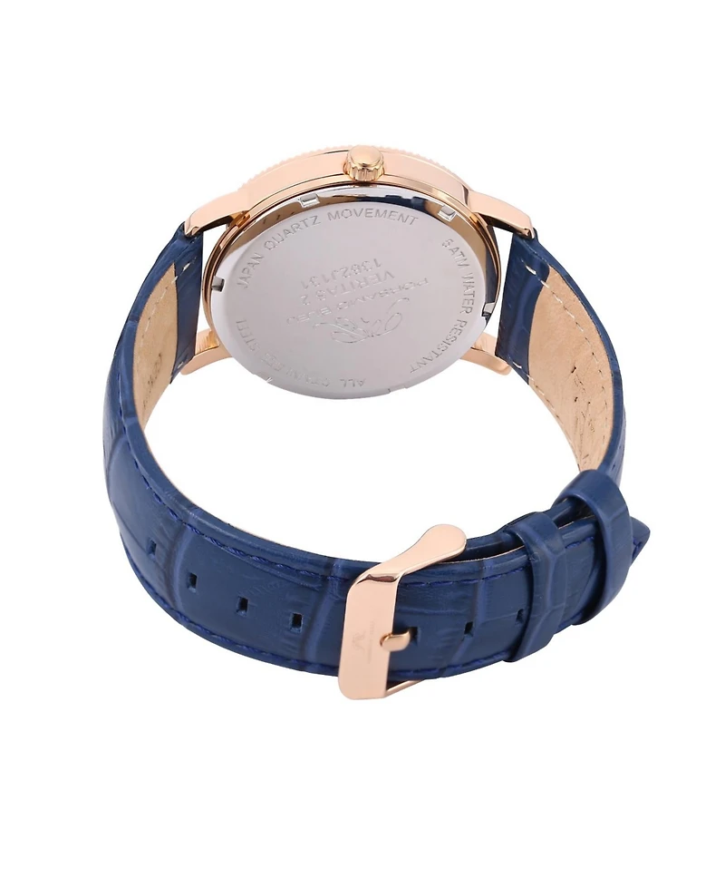 Porsamo Bleu Men's Veritas 2 Genuine Leather Band Watch 1362JVEL