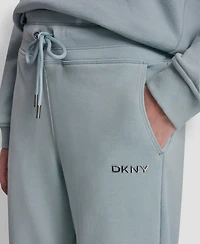 Dkny Sport Women's Metallic Bubble Logo Crop Pants