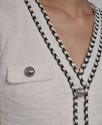 Karl Lagerfeld Paris Women's V-Neck Tweed Sheath Dress