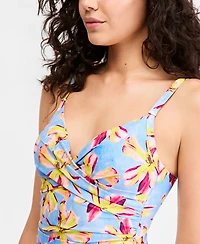 Dkny Women's Crossover Ruched One-Piece Swimsuit