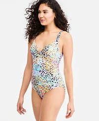 Anne Cole Women's Drape-Front Underwire One-Piece Swimsuit