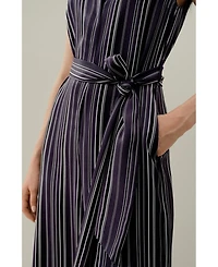 Lilysilk Women's Silk Charmeuse Striped Jumpsuit