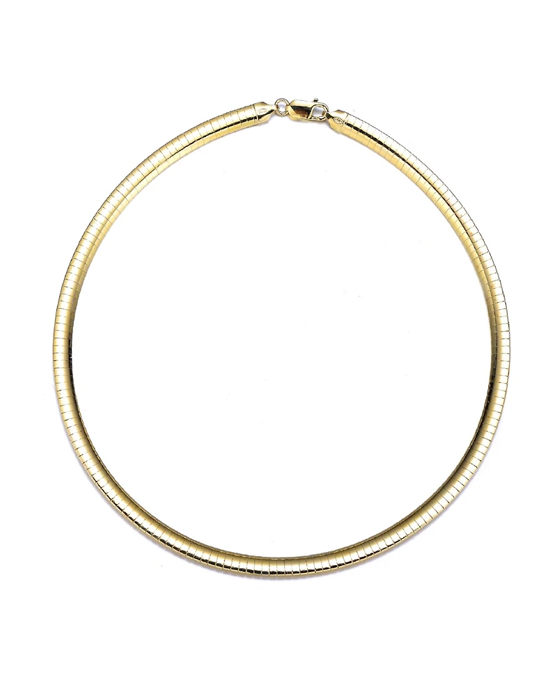 Sterling Silver 14K Gold Plated Omega Necklace