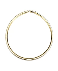 Sterling Silver 14K Gold Plated Omega Necklace