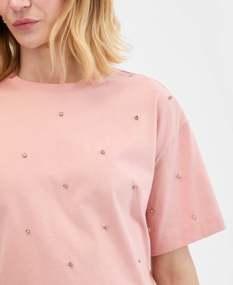 I.n.c. International Concepts Women's Embellished T-Shirt, Macy's Exclusive