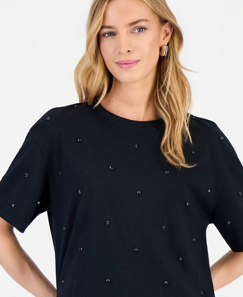I.n.c. International Concepts Women's Embellished T-Shirt, Macy's Exclusive