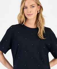 I.n.c. International Concepts Women's Embellished T-Shirt, Macy's Exclusive