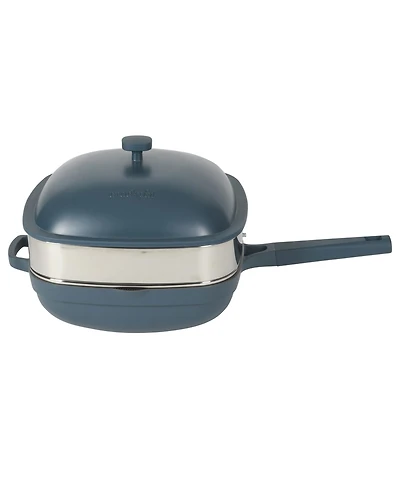 Crock Pot Northvale 5.3 Qt Ceramic Nonstick Saute Pan with Lid & Steamer Basket, Cast Aluminum, Induction Ready Base, Soft Touch Handle