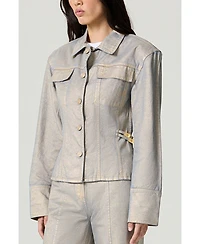 Nocturne Women's Metallic Denim Jacket