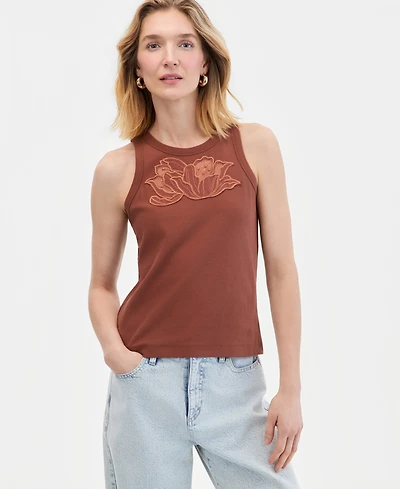 I.n.c. International Concepts Women's Lace-Trim Ribbed Tank, Macy's Exclusive