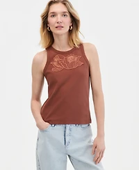 I.n.c. International Concepts Women's Lace-Trim Ribbed Tank, Macy's Exclusive