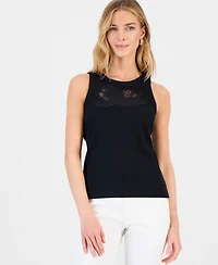 I.n.c. International Concepts Women's Lace-Trim Ribbed Tank, Macy's Exclusive