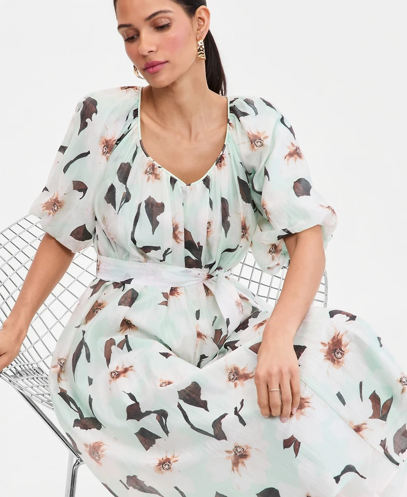 I.n.c. International Concepts Women's Puff-Sleeve Midi Dress, Macy's Exclusive