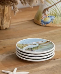 Certified International Coastal Birds Canape Plates, Set of 4