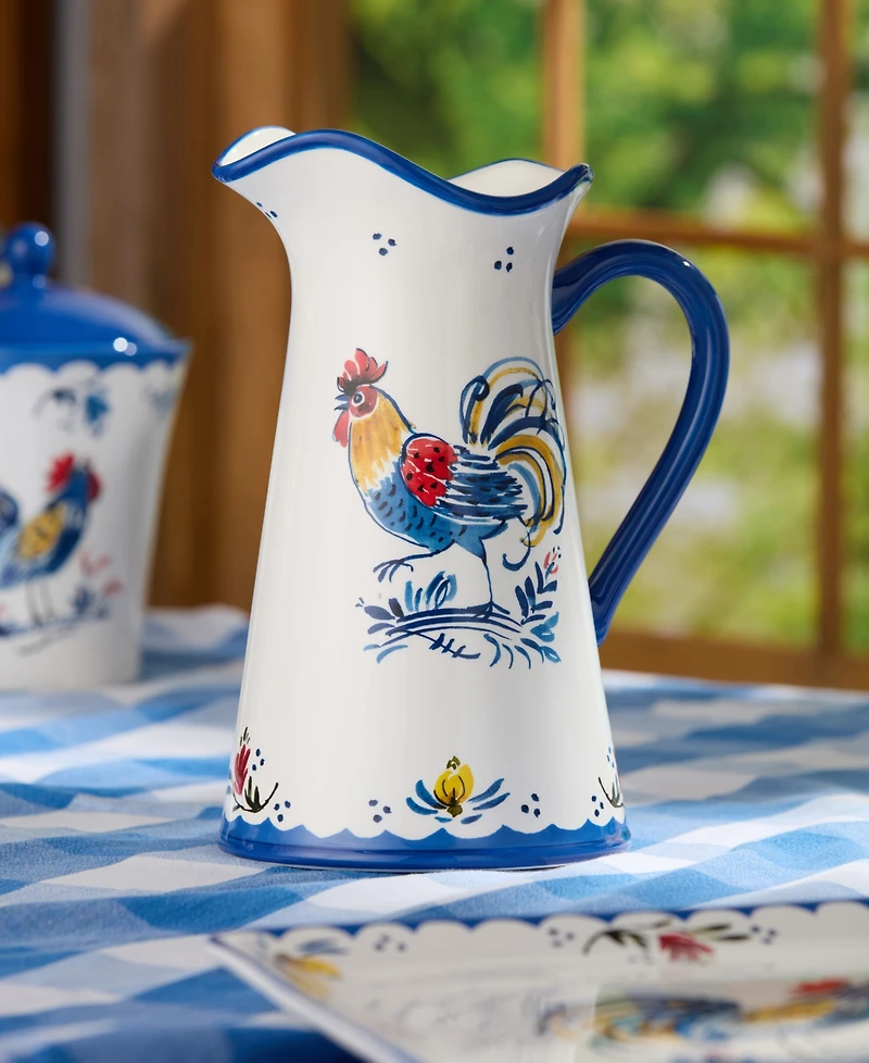 Certified International French Rooster Pitcher