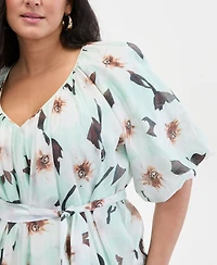 I.n.c. International Concepts Plus Puffed-Sleeve Maxi Dress, Macy's Exclusive