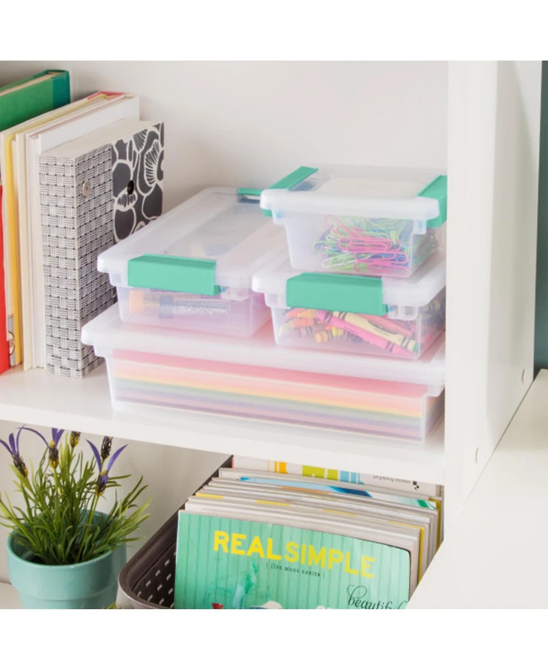 Sterilite Small Clip Box Clear Storage Tote Container with Latching Lid, 6 Pack