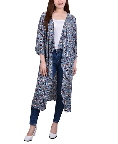 Ny Collection Women's 3/4-Sleeve Long Cardigan Sweater