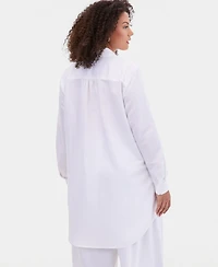 I.n.c. International Concepts Plus Linen-Blend Tunic, Exclusively at Macy's