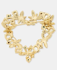 Anne Klein Mixed Stone Heart Wreath Pin