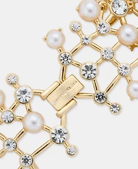Anne Klein Crystal & Imitation Pearl Cluster Flex Bracelet