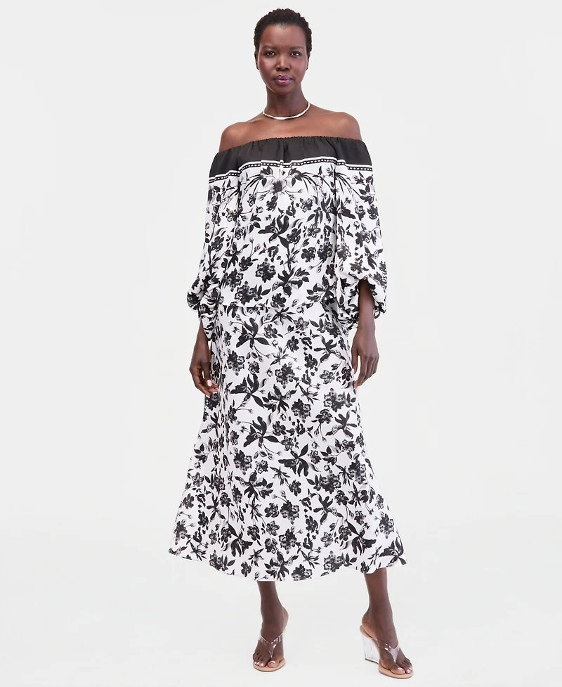I.n.c. International Concepts Women's Printed Maxi Skirt, Macy's Exclusive