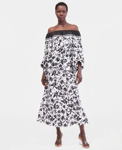 I.N.C. International Concepts Womens Printed Off The Shoulder Blouse Skirt Macys Exclusive