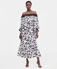 I.N.C. International Concepts Womens Printed Off The Shoulder Blouse Skirt Macys Exclusive