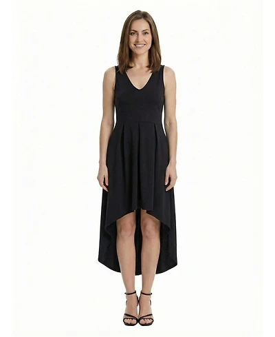 24seven Comfort Apparel Petite Pleated Fit & Flare Pocket Midi Dress