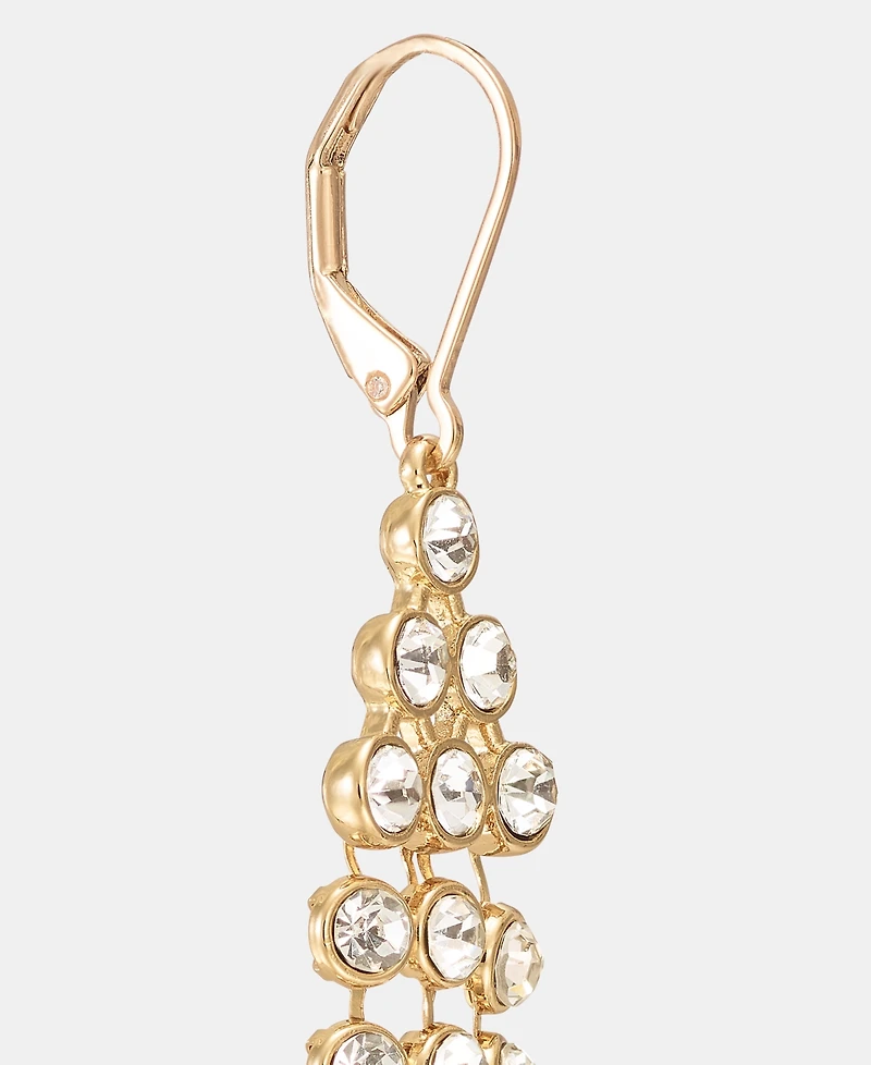 Anne Klein Crystal Mesh Chain Linear Drop Earrings