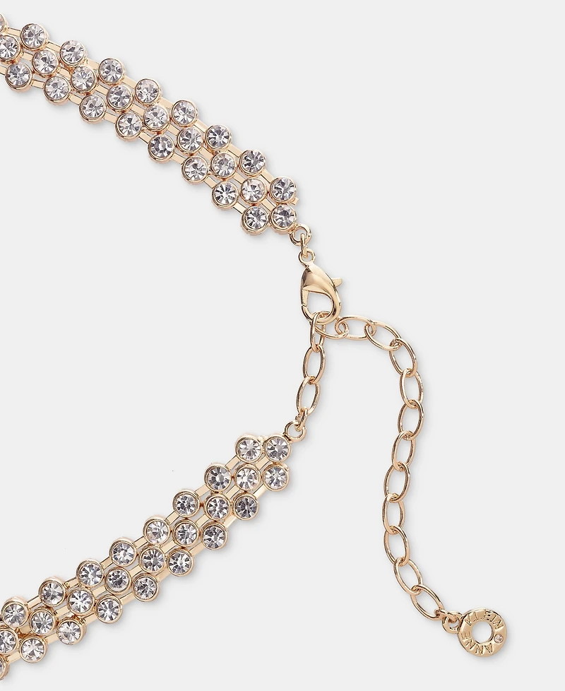 Anne Klein Crystal Mesh Chain Collar Necklace, 16" + 3" extender