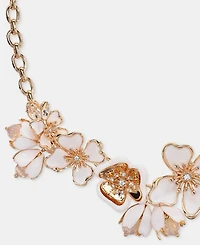 Anne Klein Textured Flower Statement Necklace, 16" + 3" extender