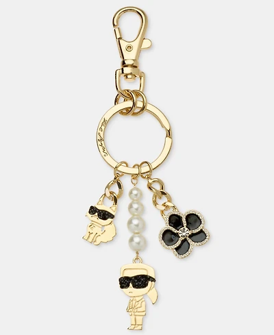 Karl Lagerfeld Paris Gold-Tone Pearl Ikon Bag Charm Keychain