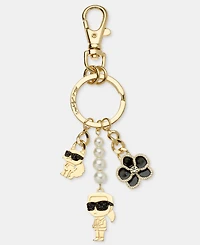 Karl Lagerfeld Paris Gold-Tone Pearl Ikon Bag Charm Keychain