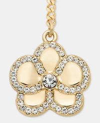 Karl Lagerfeld Paris Gold-Tone Pave Orchid Linear Earrings