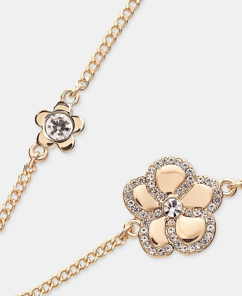Karl Lagerfeld Paris Gold-Tone 36" Pave Orchid Strandage Necklace