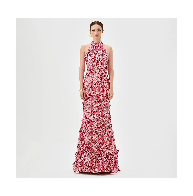 Bariano Women's Salome High Neck Gown