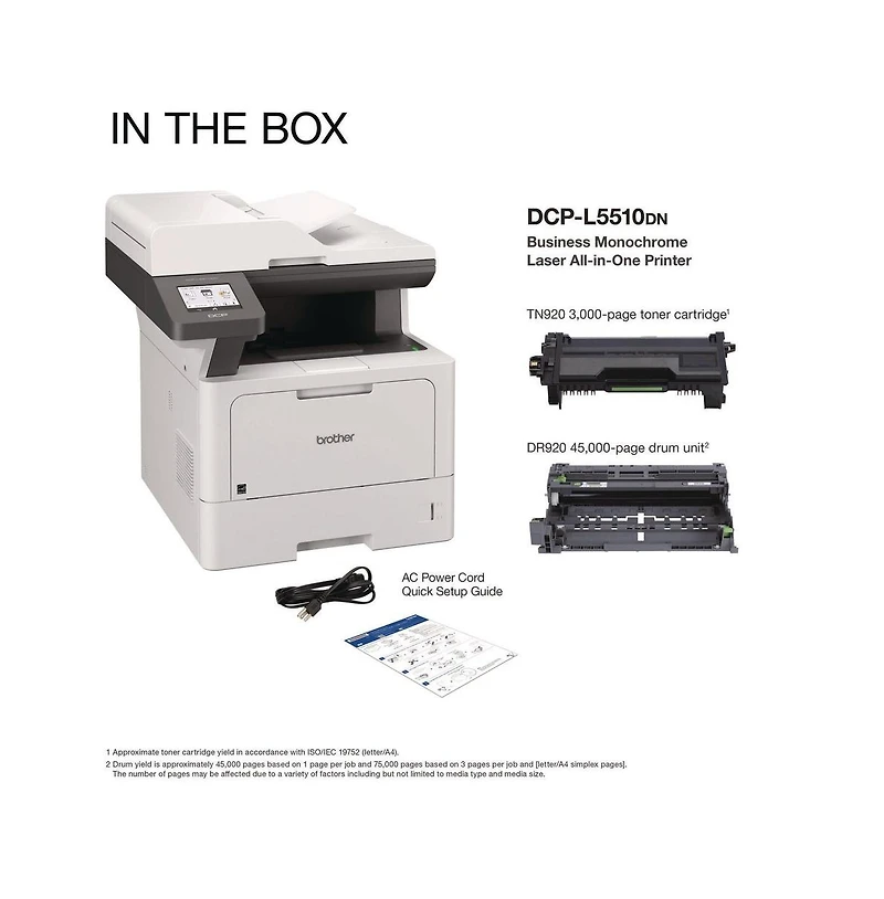 Brother DCPL5510DN Business Laser Aio Printer Copy Print Scan