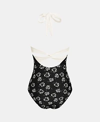 Cupshe Women's Halter Tie Hook & Eye Closure One-Piece Swimsuit