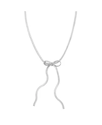 The Lovery Herringbone Bow Necklace Sterling Silver