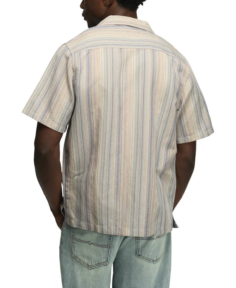 Lucky Brand Men's Short-Sleeve Linen Camp-Collar Shirt