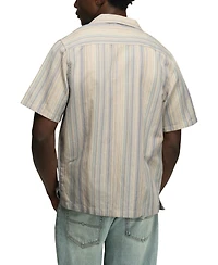 Lucky Brand Men's Short-Sleeve Linen Camp-Collar Shirt