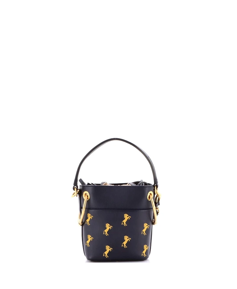 Pre-Owned Chloe Mini Roy Bucket Bag Embroidered Leather