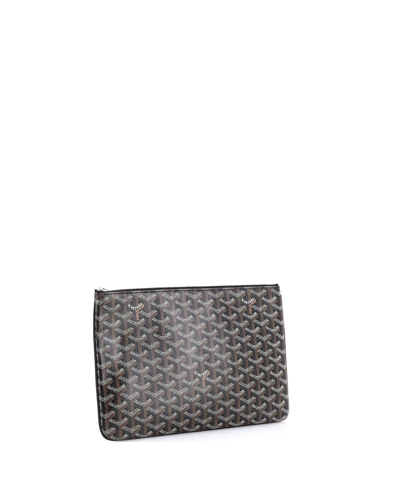 Pre-Owned Goyard Mm Senat Zip Pouch Coated Canvas