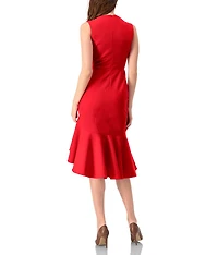 Ivonne Women's Solid Mermaid Midi Dress