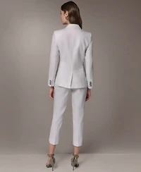 Donna Karan New York Womens One Button Peak Lapel Blazer Straight Leg Mid Rise Pants