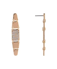 Laundry by Shelli Segal Tone Linear Earrings with Pave Crystal Stone Accents
