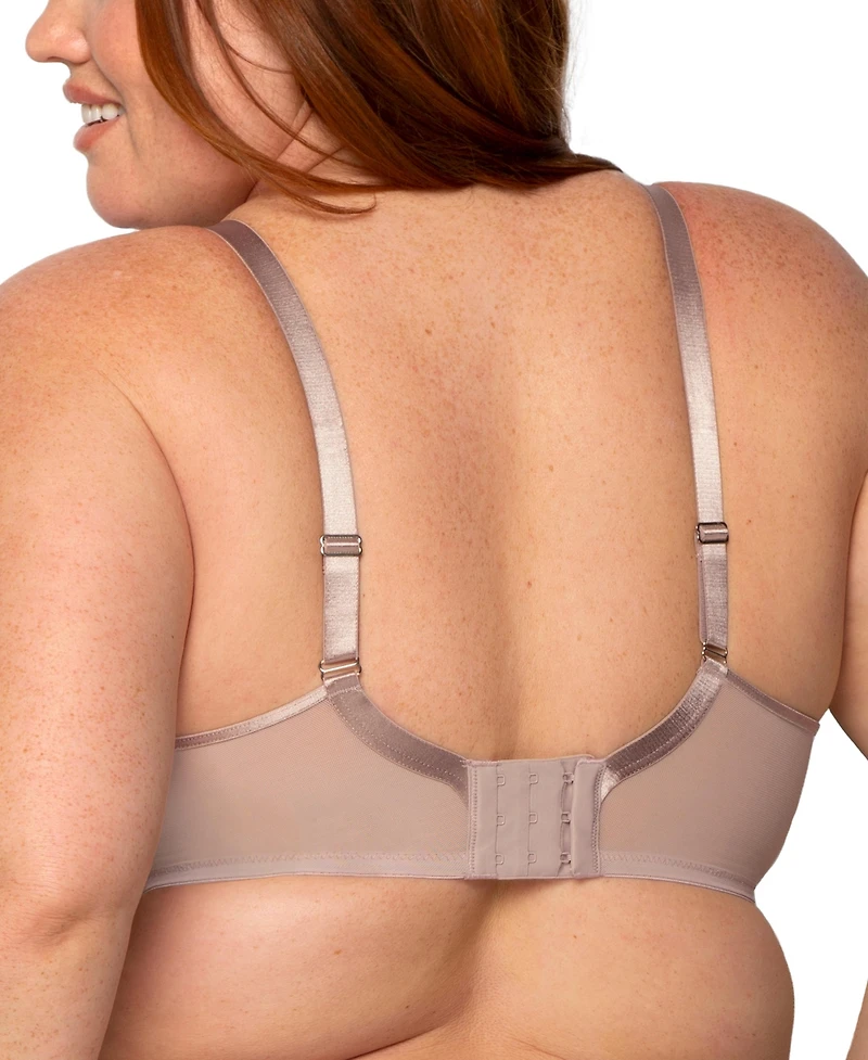 Curvy Couture Women's Sheer Mesh Full Coverage Unlined Underwire Bra